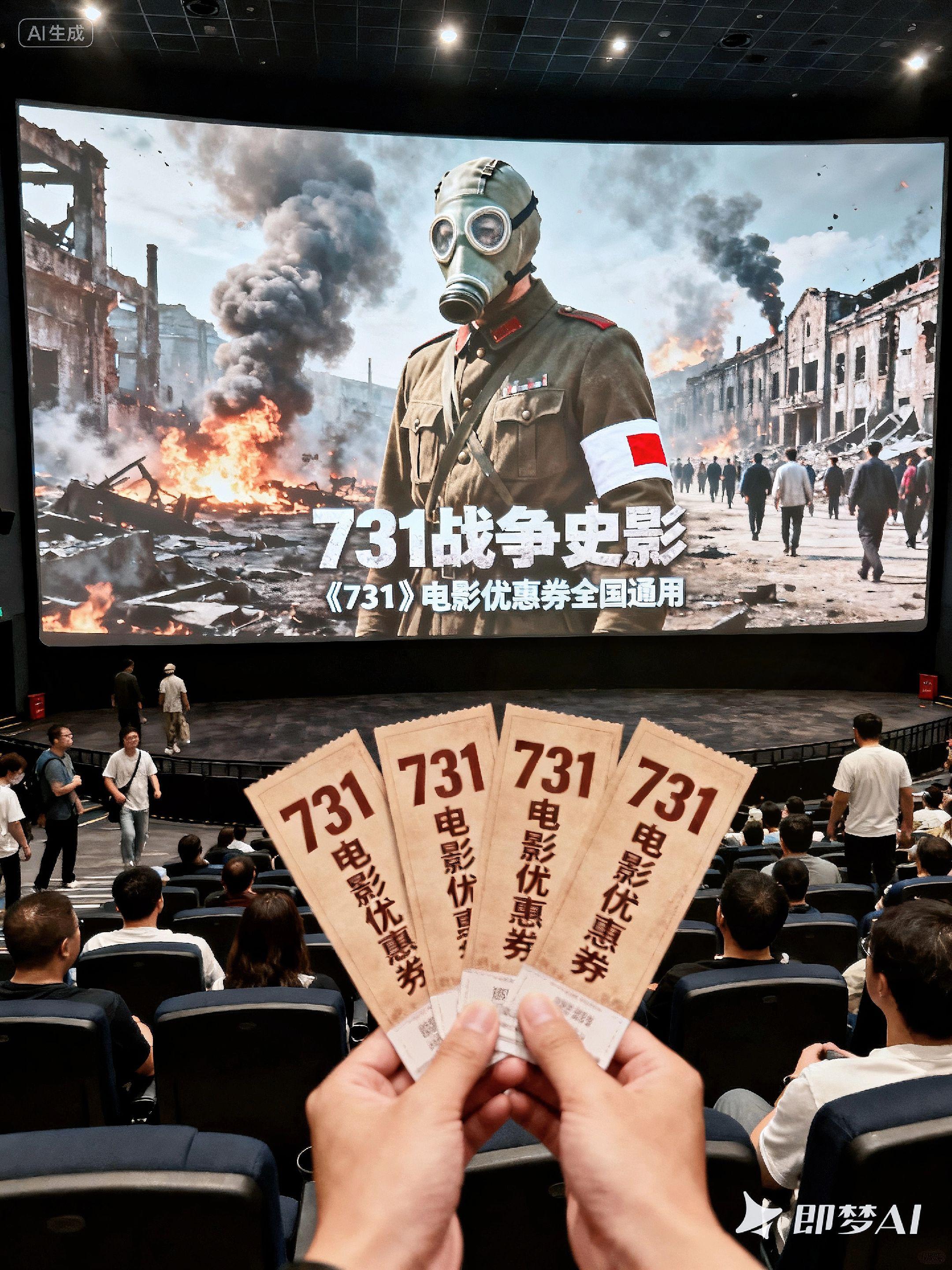 这段伤痛历史,永刻民族记忆。 电影《731》以影像还原黑暗,致敬不屈。 铭记非为延续仇恨,而是以史为鉴、守护和平。 走进影院,共缅先烈,让记忆代代相传。#铭记历史 #勿忘国耻 #一起看电影 #731部队#电影优惠券抖音团购