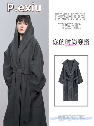 潘依绣【年度战袍】来了!山羊绒混纺,保暖又高级。大翻领+连帽设计,一件搞定通勤约会,谁穿谁是氛围感美女!#大衣#连帽大衣 #气场全开女王范 #谁穿谁好看