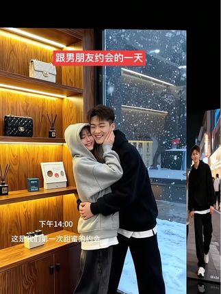 确定关系后跟男朋友的第一次约会#男女同款穿搭