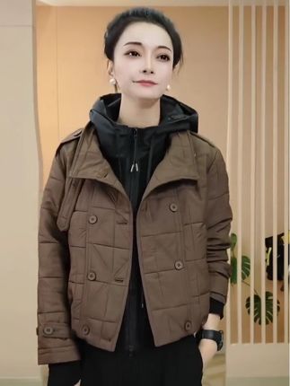 2025冬季新品时尚百搭风衣棉服设计感外套休闲女士长袖上衣