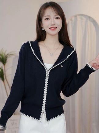 设计感洋气减龄针织衫韩版连帽针织衫女2025新款早秋宽松百搭开衫#针织开衫 #洋气减龄 #秋季穿搭 #显瘦穿搭 #时尚女装 @DOU+小助手