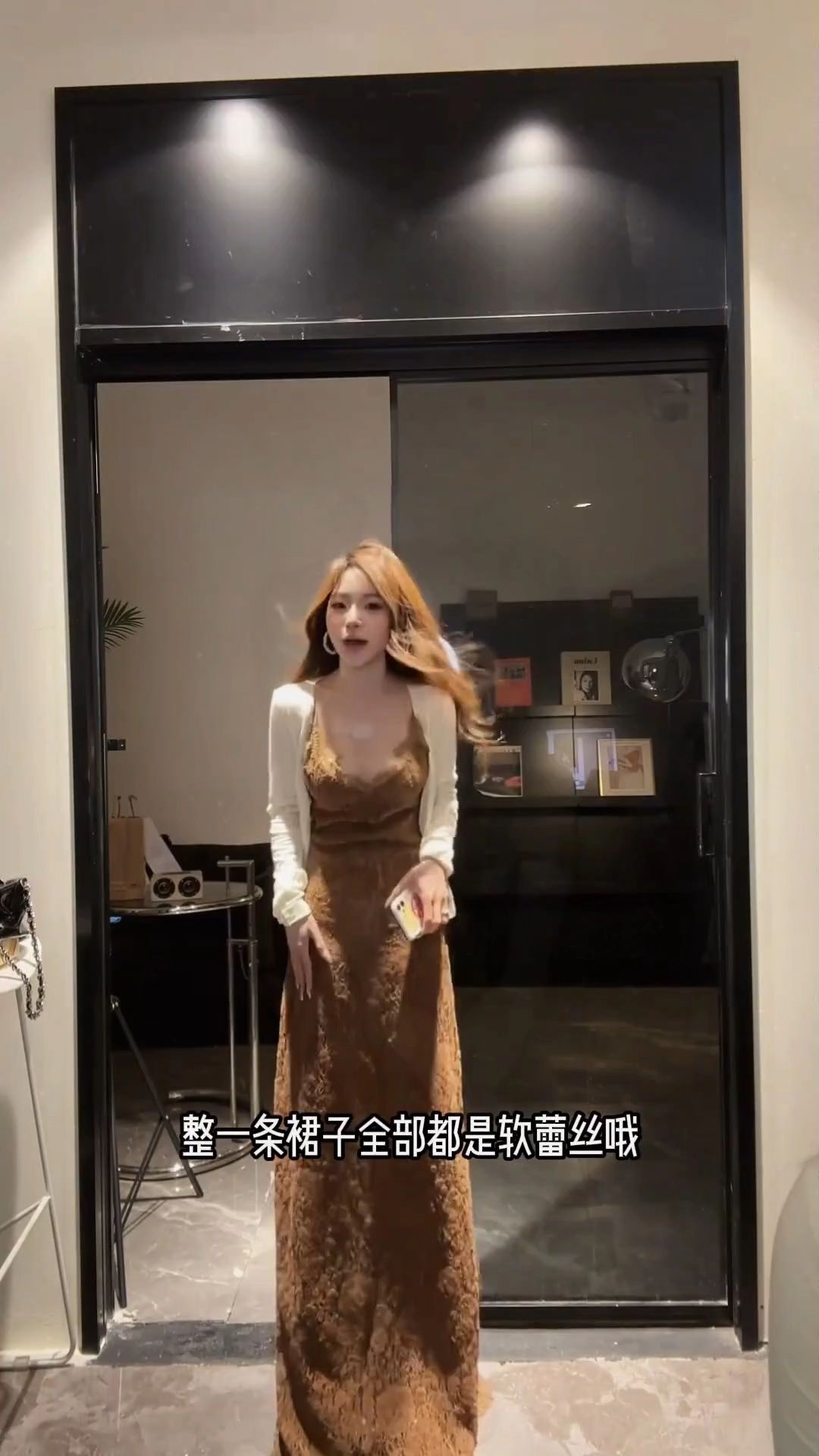 蕾丝拼接显贵气吊带连衣裙女秋冬百搭新款裙子修身辣妹短裙00227#气质仙女裙穿搭 #约会穿搭 #我又心动了 #女人味穿搭 #吊带裙