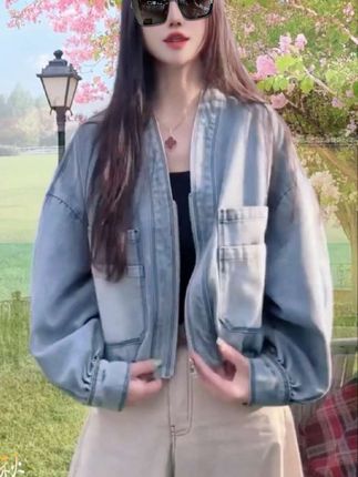夹克外套复古长袖女洋气显瘦潮2025春秋新款百搭设计感上衣#穿搭 #春秋穿搭##洋气减龄 #谁穿谁好看#穿出自己的风格