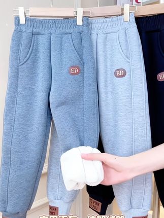 儿童加绒加厚裤子秋冬季外穿洋气男童装女童棉裤特厚羊羔绒保暖裤#强烈推荐 #高品质童装 #休闲穿搭 #加绒加厚