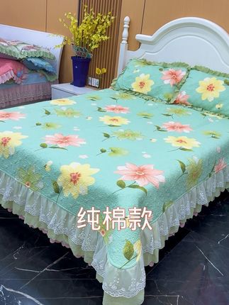 纯棉款蕾丝床裙床盖一年四季都能用 #纯棉床盖 #蕾丝床裙 #榻榻米床盖炕盖