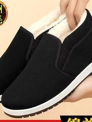 #棉鞋 冬季加绒加厚老北京布鞋男棉鞋保暖防滑布鞋工作一脚蹬懒人棉鞋#加厚保暖 #好穿又好搭 #好鞋推荐 #防滑耐磨