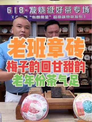 带有梅子韵回甘甜韵的老章砖,老年份,茶气足,高性价比的一款茶!#老班章普洱茶 #梅子韵 #老生茶 #老班章古树茶 #茶气十足