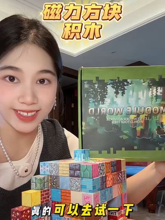 我的世界磁力方块,锻炼动手能力和独立思考的能力!#益智玩具 #儿童玩具 #磁力方块#宝妈推荐 #让孩子远离手机