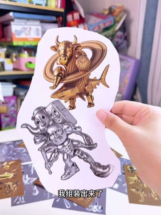 一起用贴纸组装融合兽吧 #玩具视频#玩具推荐