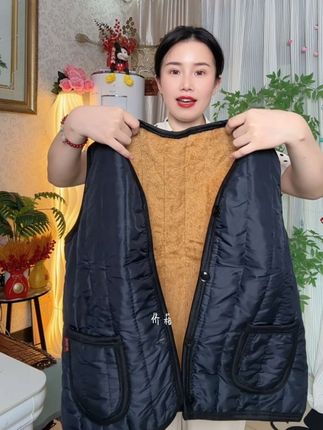 中老年夹棉加绒马甲#加绒马甲 #加厚保暖 #面料柔软舒适