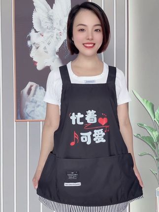 轻薄透气耐磨防油污短款围裙#围裙