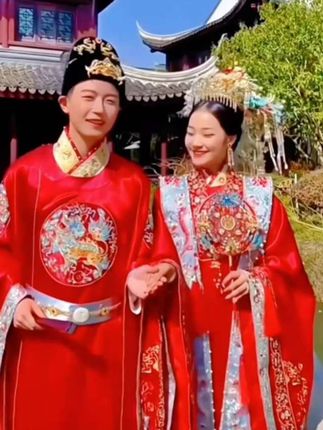 #国风重工嫁衣#明制汉服婚服#2025爆款中国风凤冠霞帔复古礼服#结婚中式嫁衣