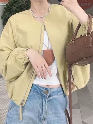 #女装 #分享 #谁穿谁好看系列 #让更多人看到 #外套穿搭 “乘风”2025新款欧若风夹克宽松上衣春季短款外套1906