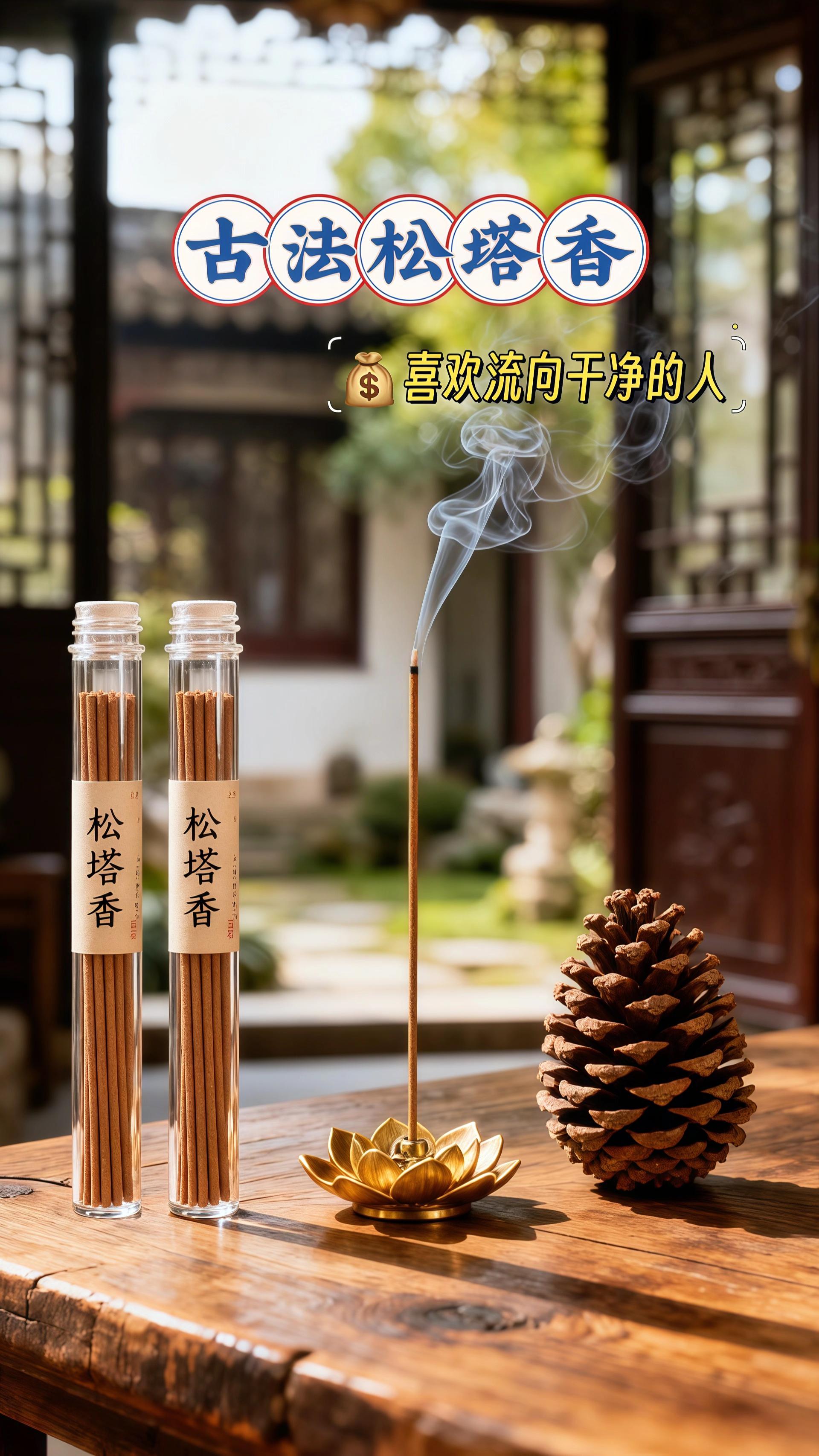 松塔香,从名字就能知晓它与松树的渊源~它并非随意采摘的松塔,而是精选天然老松树的成熟松塔,去除杂质后经晾晒、窖藏等传统工艺加工,留存松脂的天然香气,再被制成线香、盘香等形式。 它的妙用很是多样: 日常燃上一支,松木香裹挟着淡淡草木气息,能让房间满是置身松林的清新感,缓解压力十分惬意; 搭配茶桌、书房,香气柔和不刺鼻,与书香、茶香交融,氛围感瞬间拉满; 天然材质燃烧时烟少味纯,家里、办公室都能使用,作为日常熏香再合适不过~ #香文化 #香道 #线香 #品香 #古人的智慧