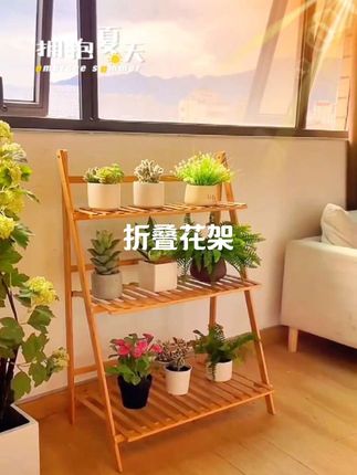 折叠花架子简易多层置物架客厅绿萝多肉植物装饰花盆架落地收纳架#花架#爱生活爱养花#收纳整理#超便宜超划算