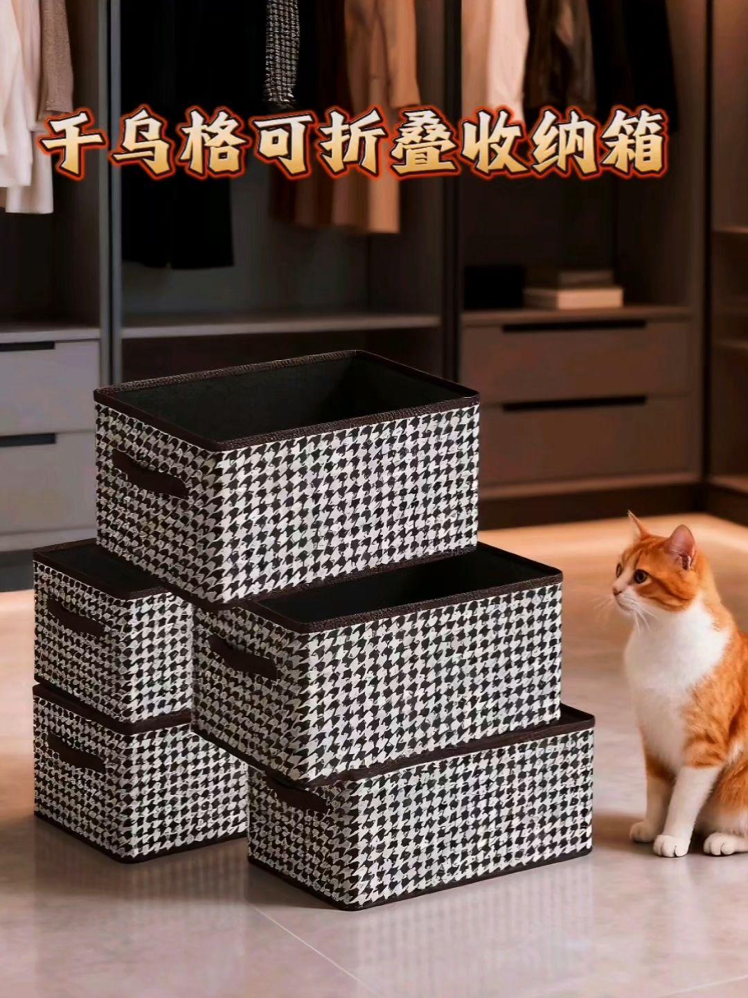 “家人们谁懂啊!衣柜杂乱真的很影响心情😫直到我挖到这个千鸟格收纳箱,颜值与实力并存!往衣柜一摆,不管是换季衣服、配饰还是小物件,统统分类收纳得明明白白✨ 折叠设计不占空间,千鸟格纹还特别显高级,连我家猫主子都忍不住来围观~ #收纳神器 #家居好物 #千鸟格收纳箱 #抖音达人推荐 #居家收纳小技巧