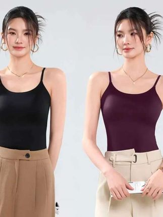 雅鹿夏季新款固定杯背心吊带女士外穿带性感运动美背无痕内搭#吊带背心#美背#时尚百搭#高级感穿搭 #美背
