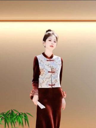 :#新中式穿搭国风套裙 过年衣服时尚婚礼婚宴民族风三件套,#套装三件套 #显瘦穿搭 #婚宴妈妈装 #时尚妈妈穿搭 @【新中式穿搭国套装风套裙女款2025过年衣服时尚婚礼:/ 婚宴民族风三件套装】 @八姐大码女装 @贵飞好物