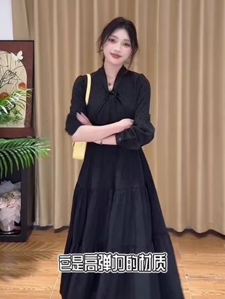 #不挑身材不挑年龄 #胖瘦都能穿 #遮肉显瘦连衣裙 #赫本风 #长裙