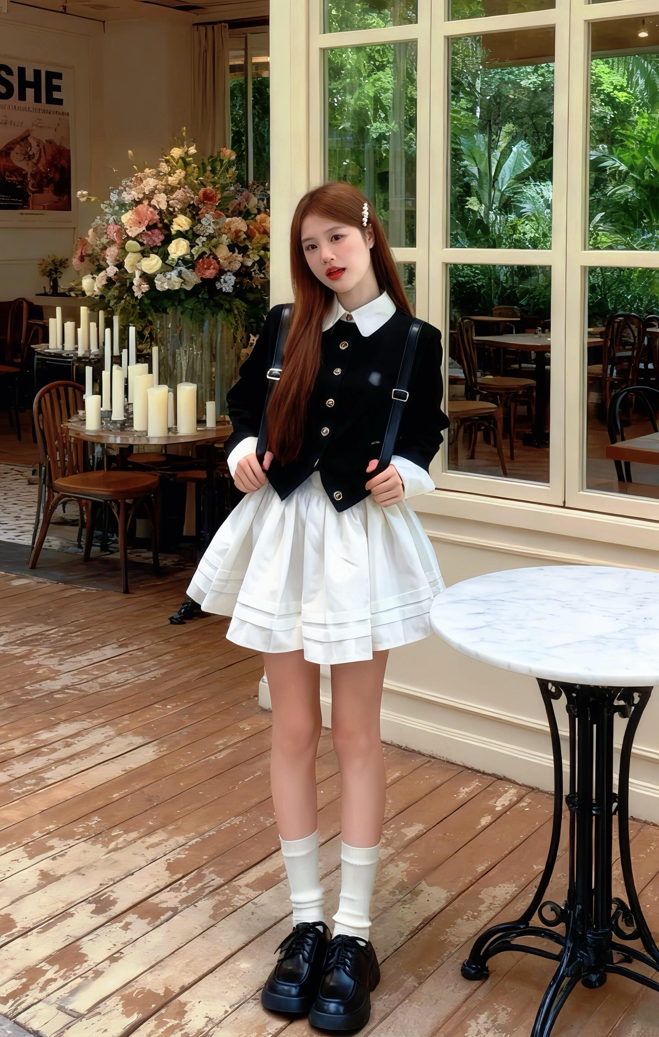 #街拍小姐姐穿搭秀 #时尚搭配服装 #韩系女高 #欧尼穿搭