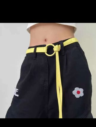 简约时尚编织圆扣细皮带绑绳腰带女士装饰西装裙子牛仔裤收腰配饰