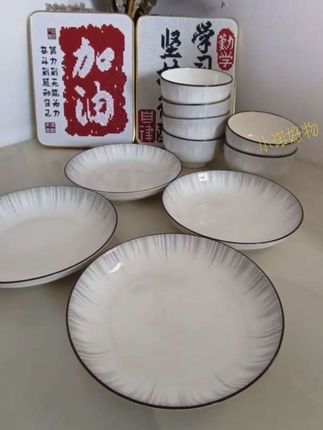 网红高颜值家用吃米饭碗盘餐具新款餐具#碗盘套装 #餐具套装 #盘子套装 #饭碗套装 #新款碗盘