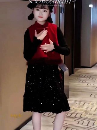 女童拜年服2025新款冬装新中式红色新年衣服公主裙套装儿童过年服#拜年服 #中大童搭配 #女童穿搭 #高品质童装 #生女儿就是用来打扮的