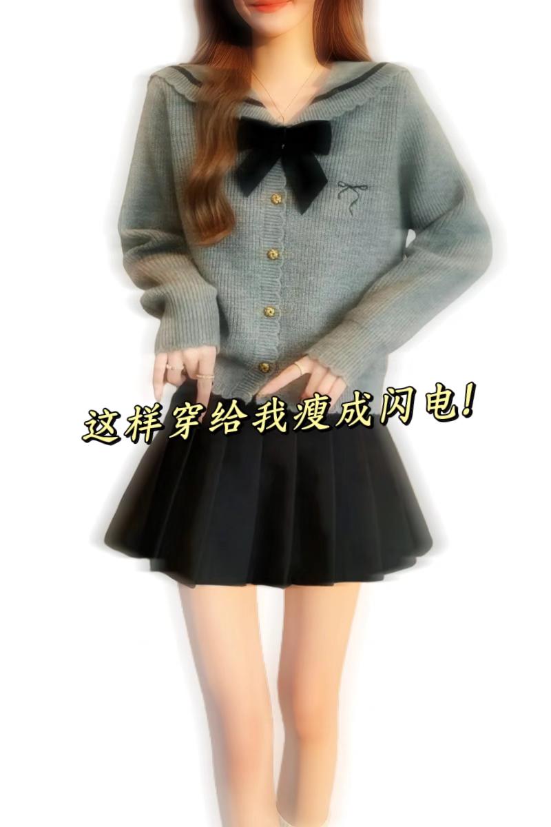 #早秋穿搭#大码女装#学院风 #针织衫 #打底衫