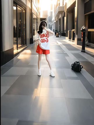 网红短袖短裤运动套装女夏装宽松显瘦时尚洋气减龄休闲两件套#夏季穿搭 #这也太好看了 #时尚减龄穿搭 #强烈推荐 #谁穿谁好看@巨量千川