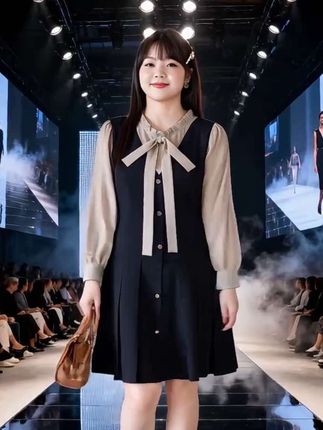 #大码女装 #连衣裙 #显瘦穿搭 #时尚女装 #秋天变时髦就从韩系穿搭开始