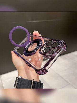 四角防摔气囊磁吸漏标支架适用苹果15promax手机壳iphone16#手机壳 #磁吸支架手机壳 #防摔手机壳 #iphone