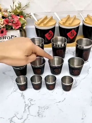 304不锈钢酒杯,有大小容量可选,戸外旅行携带方便#超实用