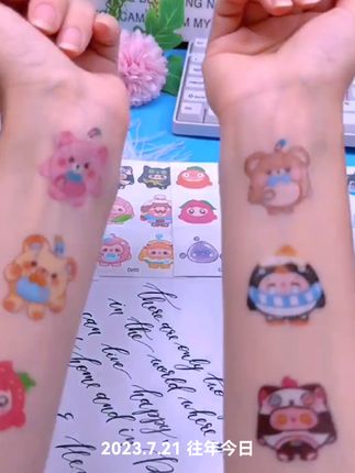 #儿童贴纸#沾水铁#卡通可爱纹身贴#蛋仔贴纸#可洗纹身贴