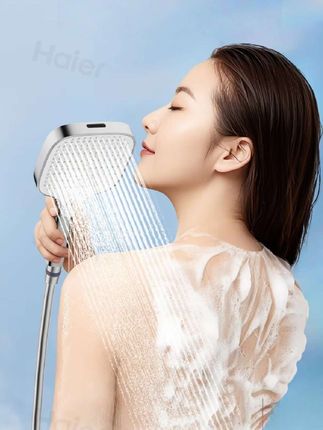 Haier/海尔多功能手持花洒喷头,增压大面板,液态硅胶出水孔喷枪出水 #浴室好物 #增压花洒 #海尔大面板花洒 #居家好物 #花洒喷头