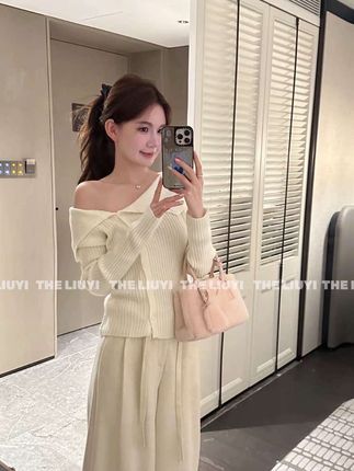 【LIUYI〗 一眼沦陷~气质纯欲不规则羊毛露肩毛衣51081#温柔穿搭 #女神气质 #时髦精 #穿搭小心机 #强烈推荐