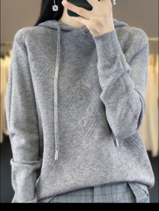 连帽针织衫 新款春秋重磅针织帽衫卫衣百搭打底连帽安迪绒#毛衣 #连帽针织衫 #针织毛衣 #针织衫 #ootd穿搭