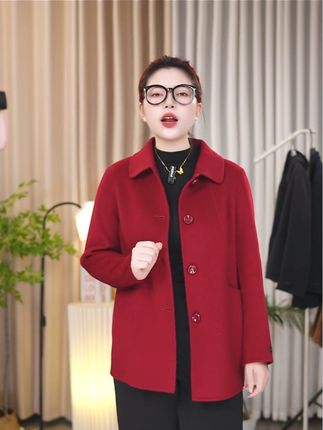 #源头实力厂家 #女士细羊毛大衣 #减龄气质 #妈妈穿搭 #双面羊毛大衣