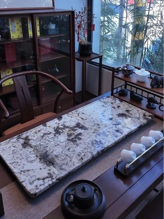 天然奢石茶盘 每一块都是独一无二的纹理 高颜值商务家用首选 #茶桌茶台 #茶空间 #茶生活 #茶盘 #茶台
