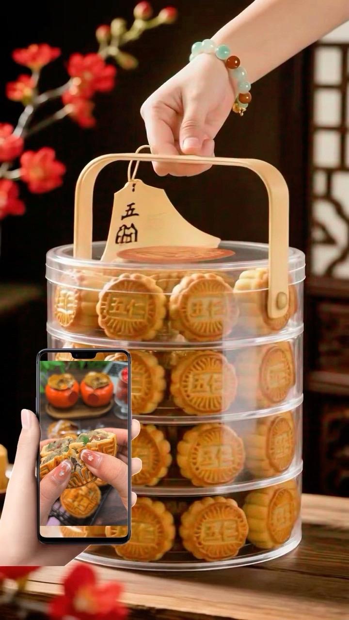 一口咬出中秋味。五仁月饼,藏着中秋的专属记忆!精选核桃、杏仁、花生、瓜子、芝麻五种饱满果仁,每颗都脆香十足;再裹上绵密饼皮,夹着清甜果脯。一口下去,坚果醇香在嘴里散开,果脯的微甜刚好中和油脂,每一口都是满满满足。 它不只是块月饼,更是团圆时刻的温暖符号,让家的味道伴着中秋圆满。 #中式糕点 #传统手工 #点心美食 #五仁月饼 #传统糕点