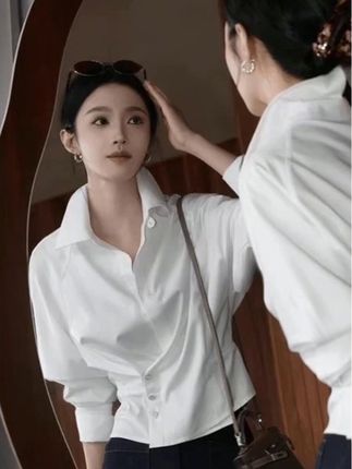 #创作灵感 #法式不规则褶皱长袖讨衫 #时尚衬衫穿搭穿#解锁秋季一周色彩灵感穿搭 #当我终于开始放弃班味穿搭