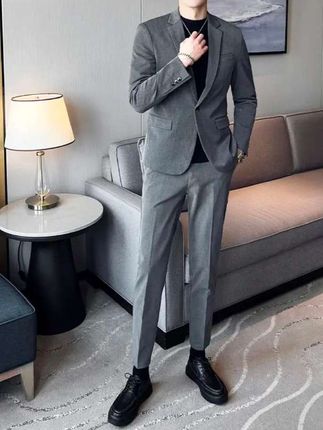二件套西装男秋季西服韩版商务休闲外套男士小西装套装 #男士西装 #两件套西装 #商务休闲 #西服穿搭 #帅气出场