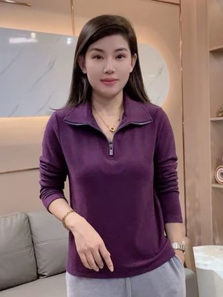 怡特美【暖肤绒-半拉链衫】秋上新休闲时尚流光风 #超便宜超划算 #穿搭 #优雅气质 #洋气减龄 #时尚百搭