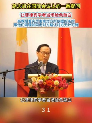 高志凯在国际会议上的一番提问,让菲律宾学者当场脸色煞白,你们西边国界是东经118°,而黄岩岛处于117°48分.,那你们说说,黄岩岛究竟在不在中国国界范围之内?#热点新闻事件 #菲律宾 #中国说唱巅峰对决 #黄岩岛 #高志凯教授舌战国外专家