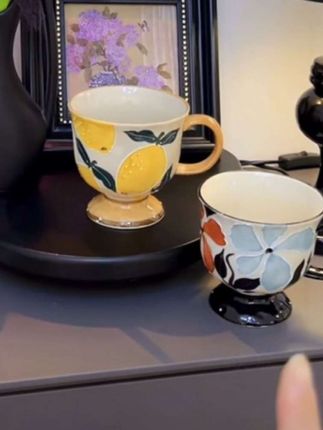 网红爆款中古早餐杯带把陶瓷杯子ins高颜值燕麦咖啡杯高级感水杯#水杯 #早餐杯 #陶瓷水杯 #高颜值水杯