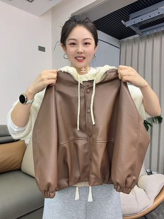 女童时尚加绒皮衣夹克!#加绒加厚 #皮衣夹克 #女童穿搭 #棉衣棉服 #加绒外套
