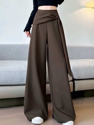 #休闲裤#飘带阔腿裤#垂感直筒阔腿裤#设计感裤子#时尚百搭
