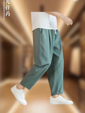 #夏季薄款纯棉宽松舒适九分裤 #男士夏款大码裤子推荐 #男士休闲舒适九分裤 #纯棉裤子推荐 #面料舒适透气