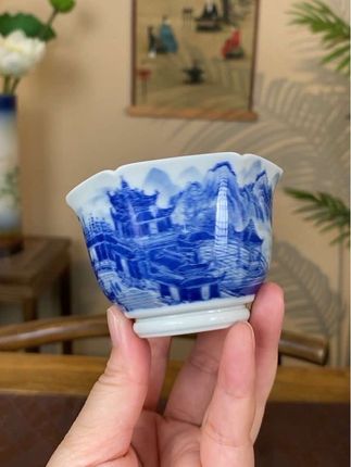精工手绘亭台楼阁六方杯新品直播中#主人杯#好物推荐#手工#今日你喝茶了吗#高端茶器