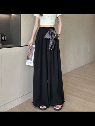 高腰垂感丝巾气质阔腿裤 #超便宜超划算 #丝巾阔腿裤 #垂感阔腿裤 #显高显瘦显气质 #高级感穿搭