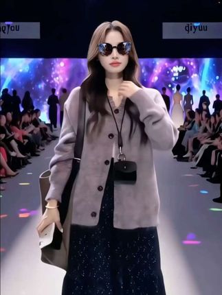 #韩版针织开衫半身裙#时尚穿搭